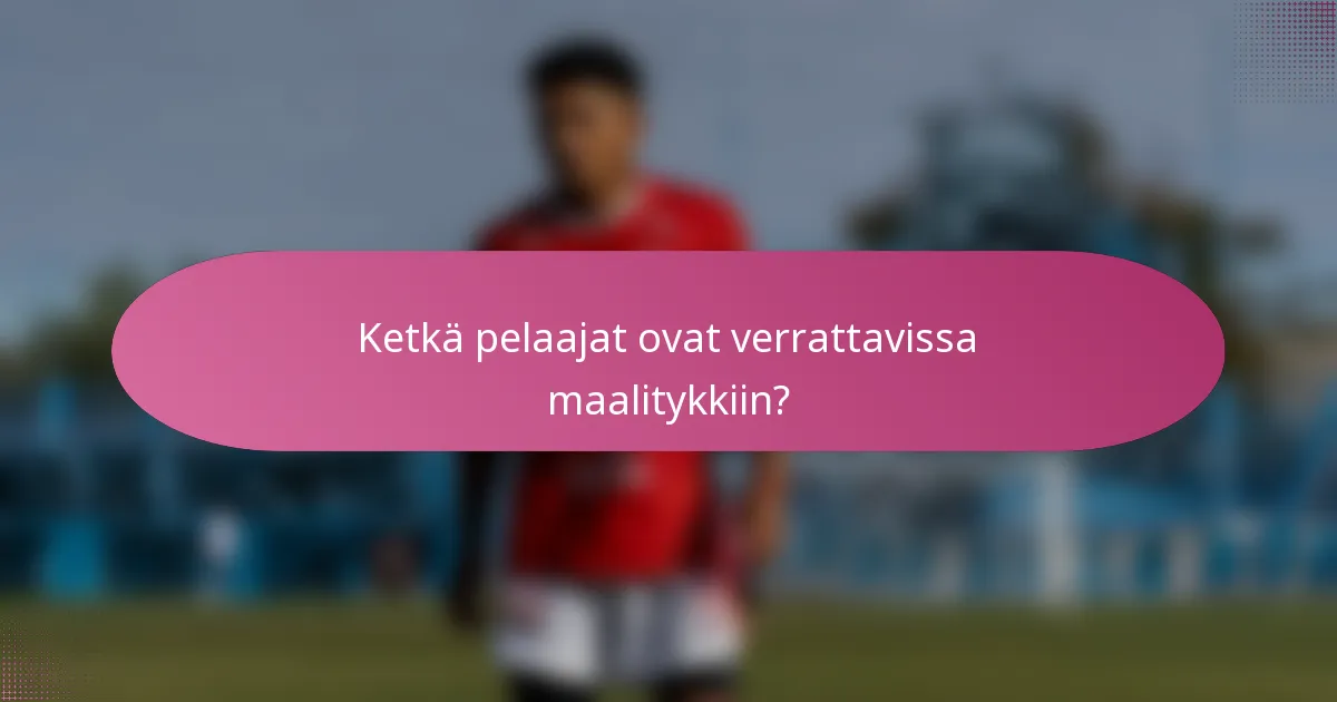 Ketkä pelaajat ovat verrattavissa maalitykkiin?