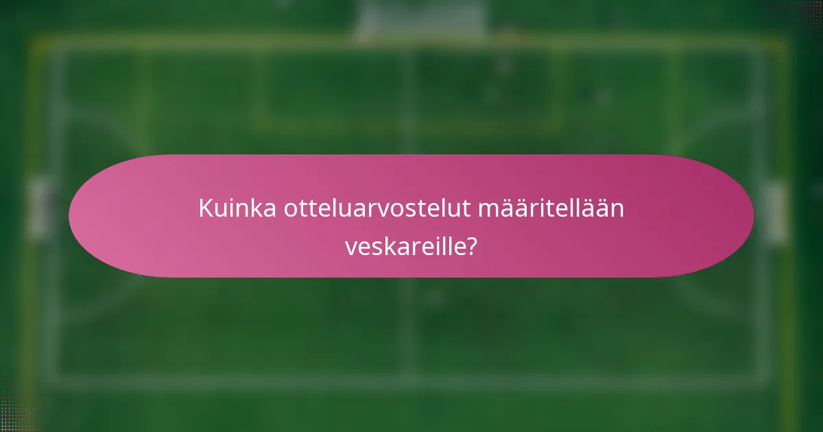 Kuinka otteluarvostelut määritellään veskareille?