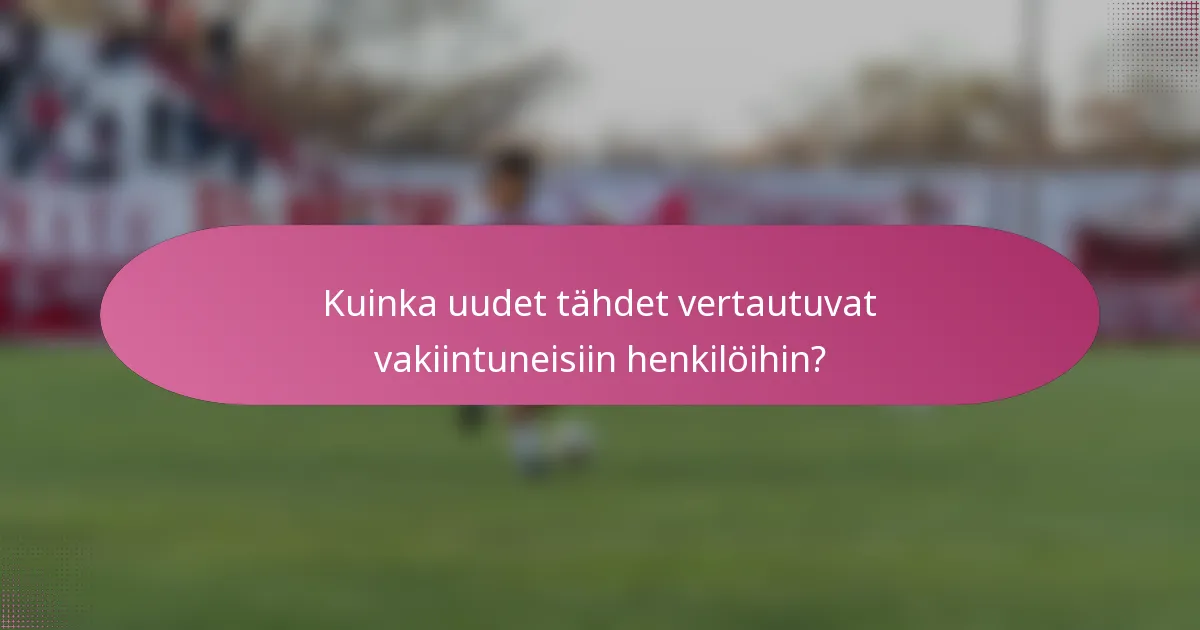 Kuinka uudet tähdet vertautuvat vakiintuneisiin henkilöihin?