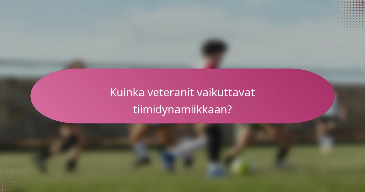 Kuinka veteranit vaikuttavat tiimidynamiikkaan?