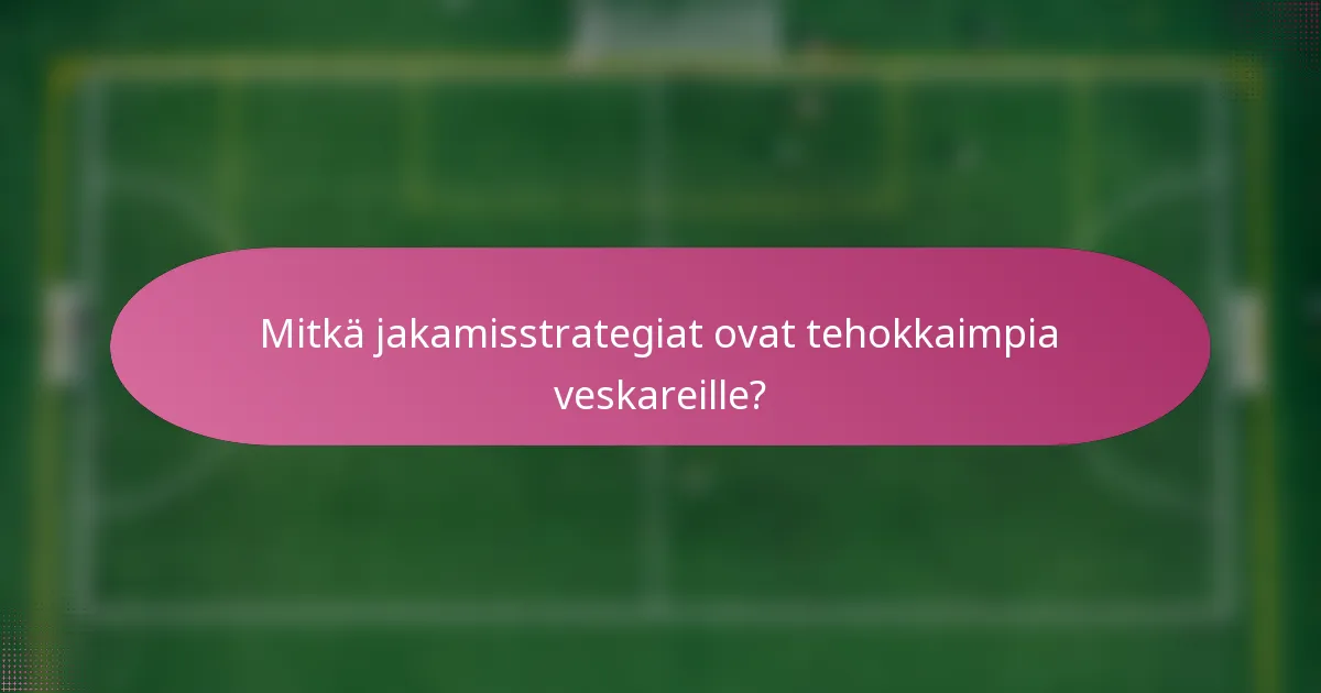 Mitkä jakamisstrategiat ovat tehokkaimpia veskareille?